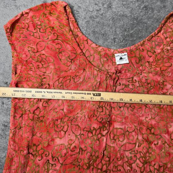 Lost River Clothing Co Batik Crinkle Sleeveless Top Shirt XL Boho Art to Wear - Picture 5 of 5